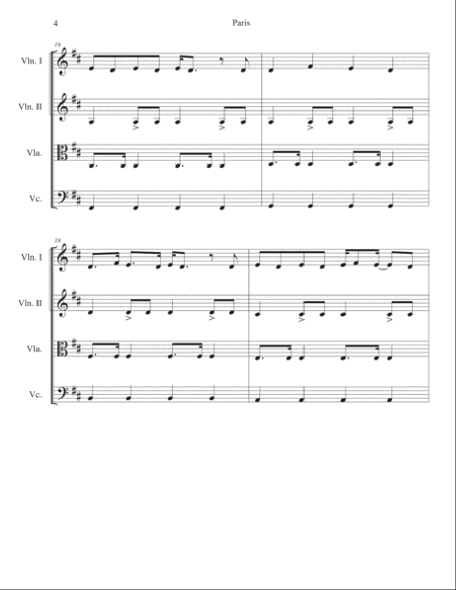 Paris Paris String Quartet scores gallery preview page 4