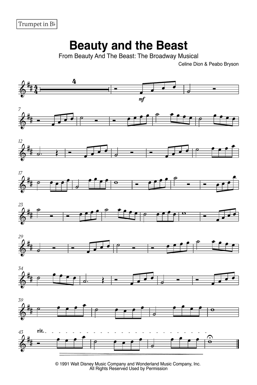 Beauty And The Beast Trumpet Duet scores gallery preview page 6