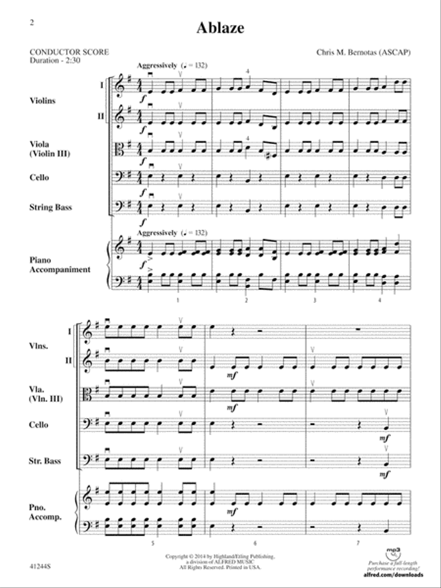 Ablaze: Score String Orchestra scores gallery preview page 2