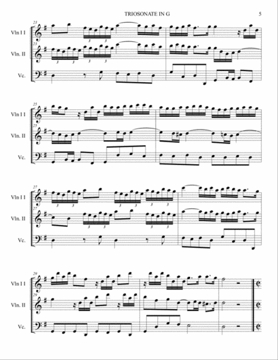 TRIOSONATA IN G - Arr. for Trio String TRIOSONATA IN G - Arr. for Trio String String Trio scores gallery preview page 5