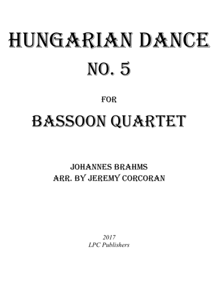 Hungarian Dance No. 5 for Bassoon Quartet image number null
