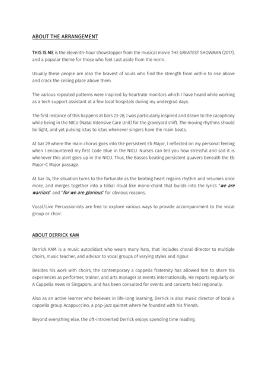 This Is Me 4-Part scores gallery preview page 2