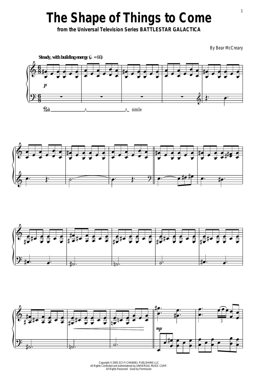 The Shape Of Things To Come Piano Solo scores gallery preview page 1