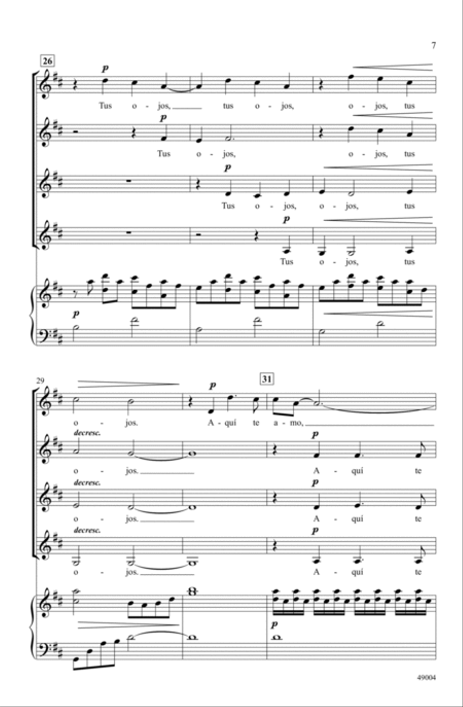 Aquí Te Amo Choir scores gallery preview page 6