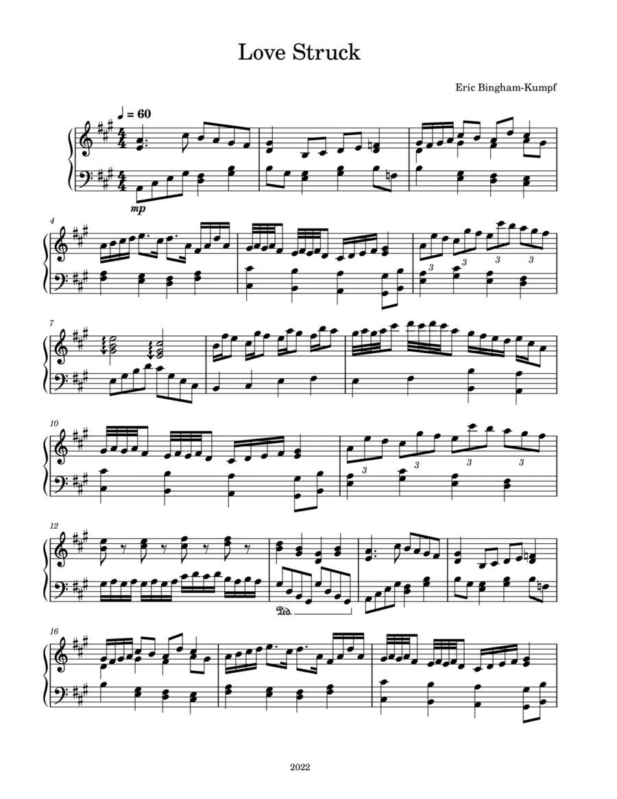 Love Struck Piano Solo scores gallery preview page 1