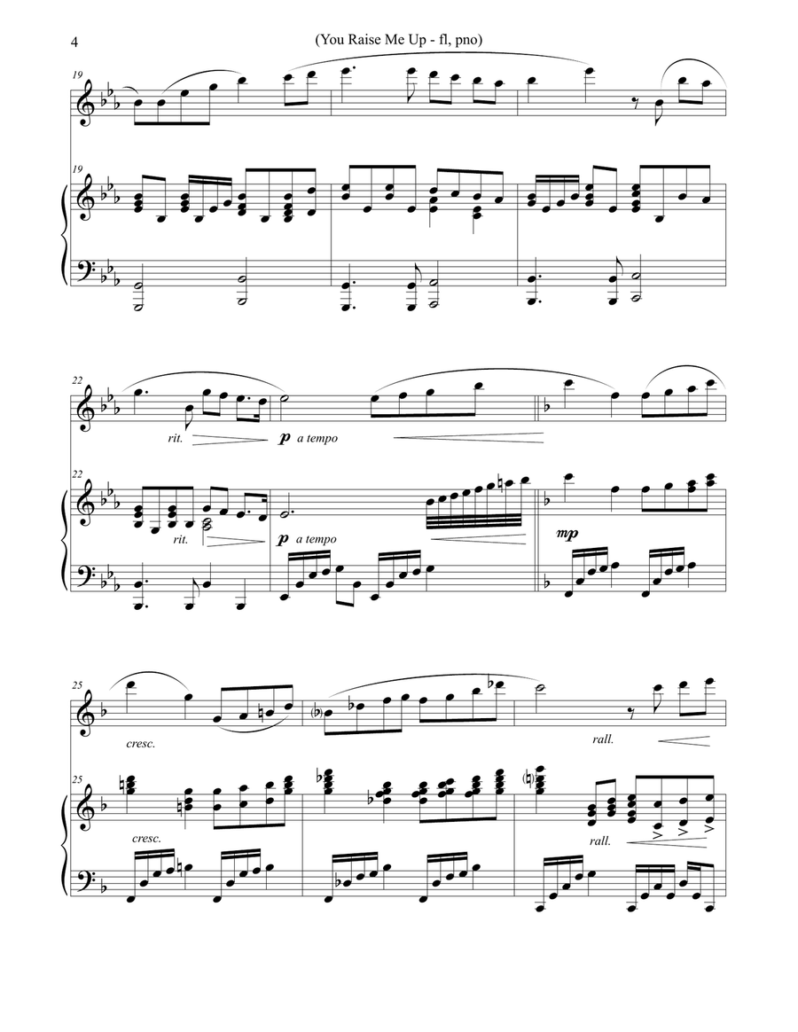 You Raise Me Up Flute Solo scores gallery preview page 4
