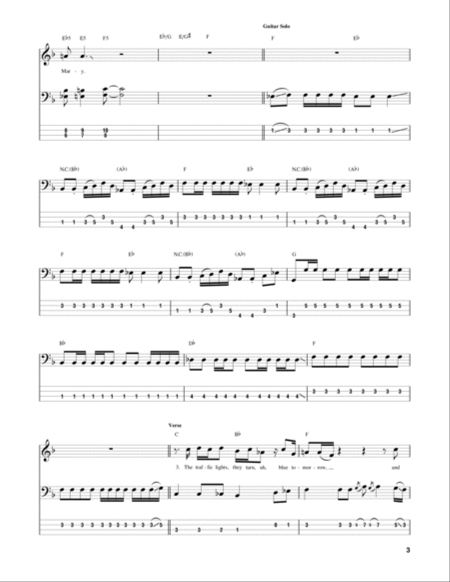 The Wind Cries Mary Guitar Tablature scores gallery preview page 3