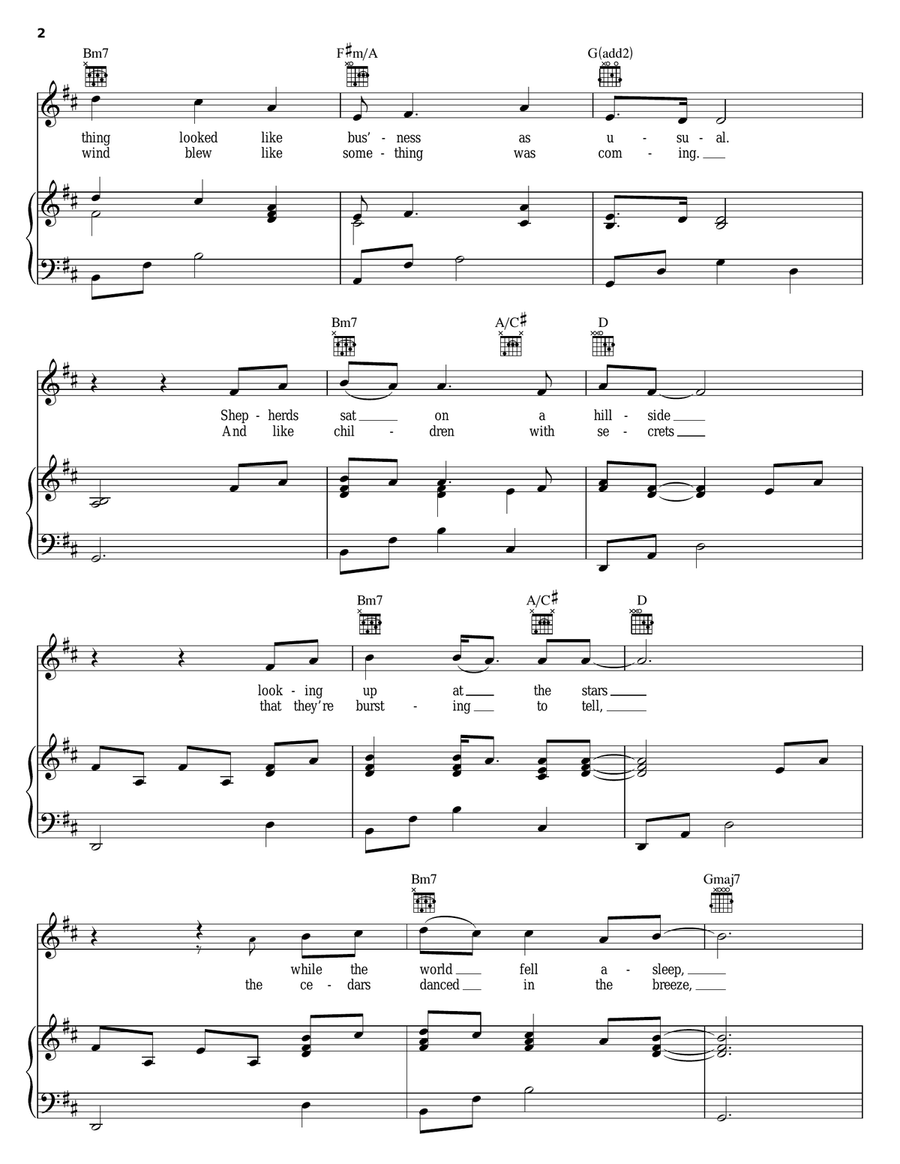 The Night Before Christmas Piano, Vocal, Guitar scores gallery preview page 2