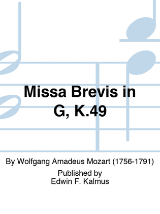 Book cover for Missa Brevis in G, K.49