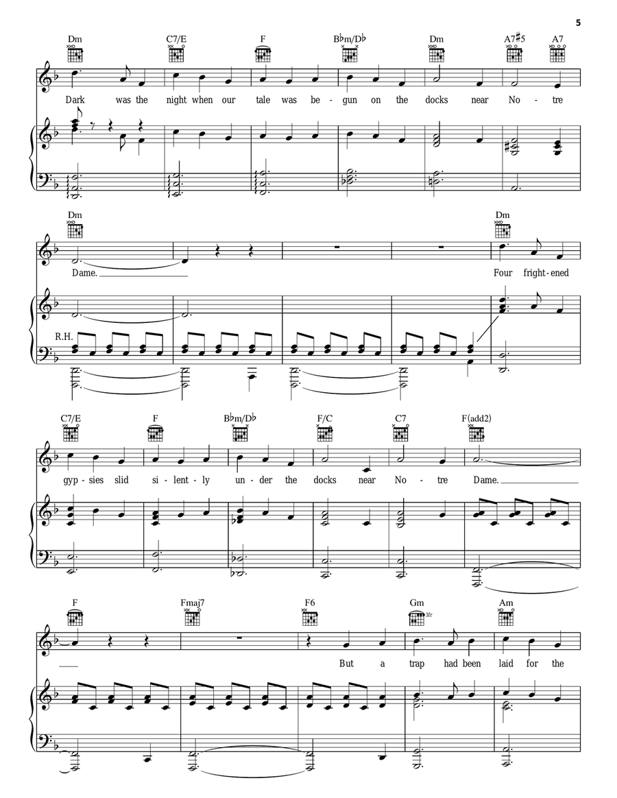 The Bells Of Notre Dame Piano, Vocal, Guitar scores gallery preview page 5