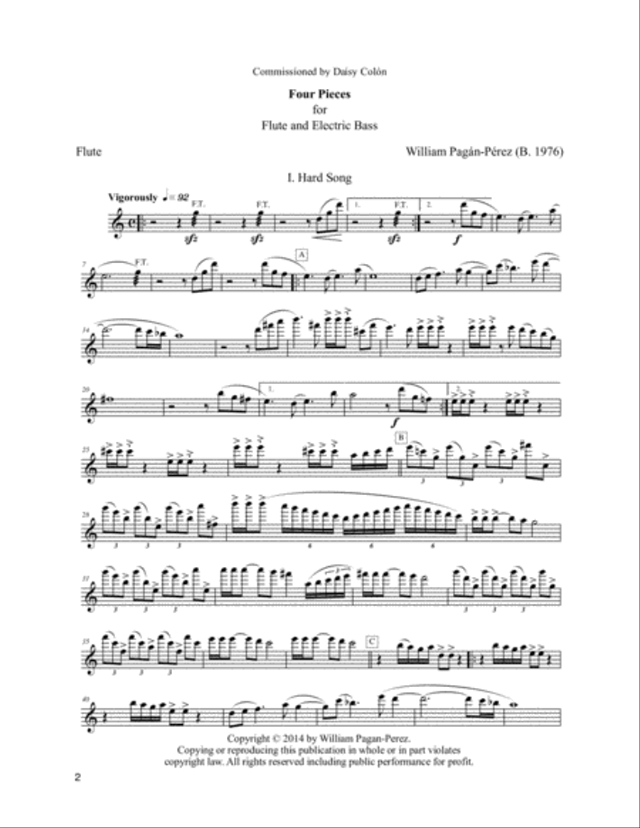 Four Pieces for Flute and Electric Bass