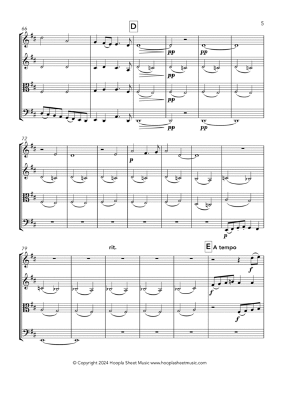 Thine be the Glory (Fantasy) String Quartet scores gallery preview page 5