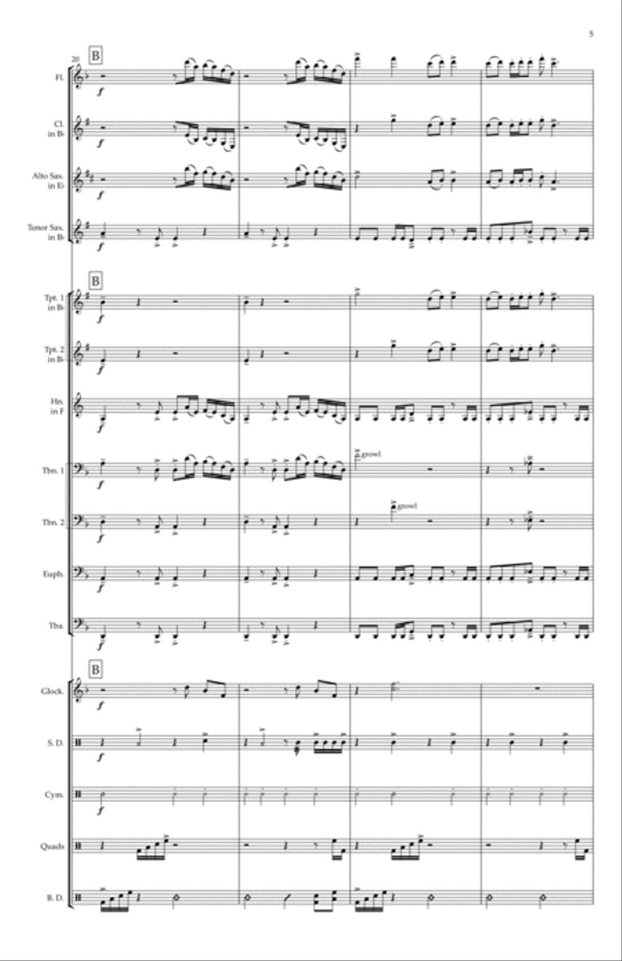 Sad But True Marching Band scores gallery preview page 5