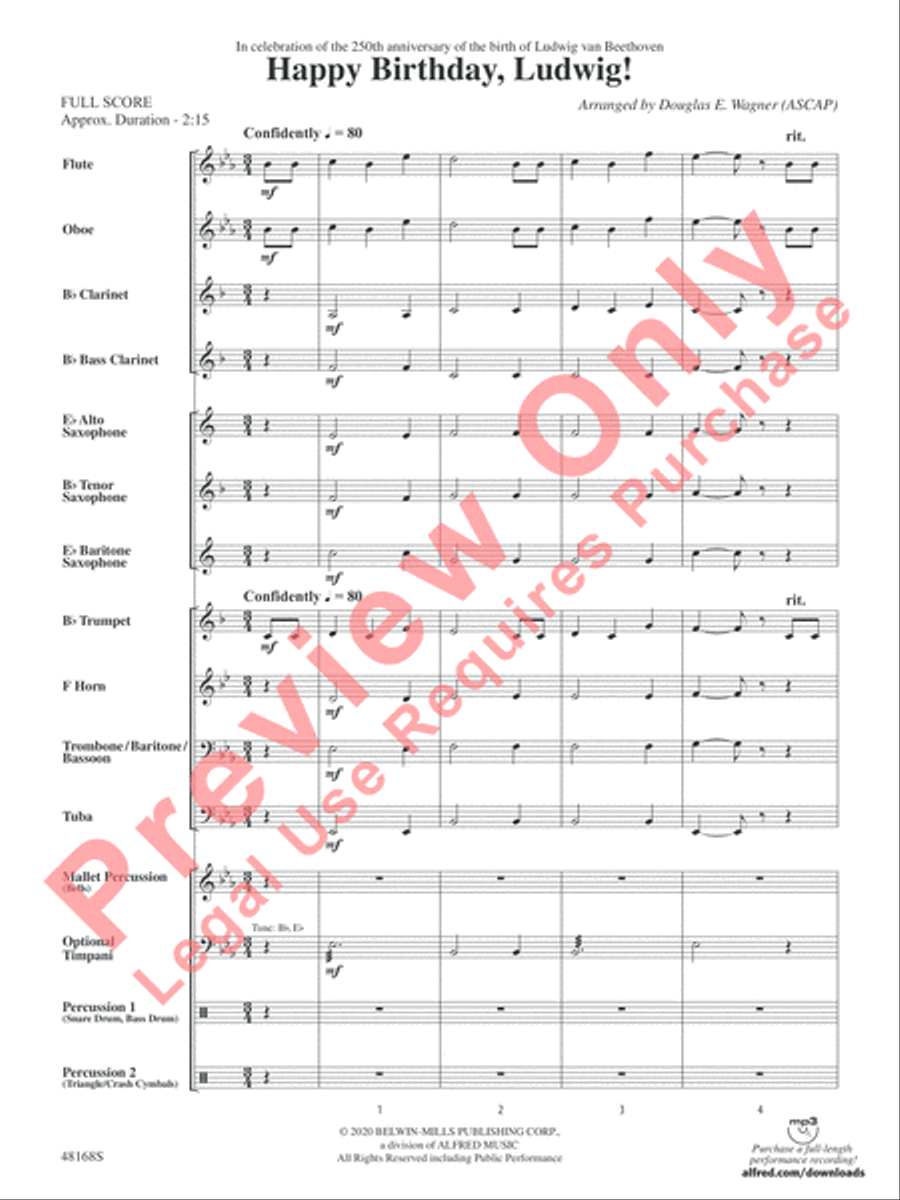 Happy Birthday, Ludwig Happy Birthday, Ludwig Concert Band scores gallery preview page 4