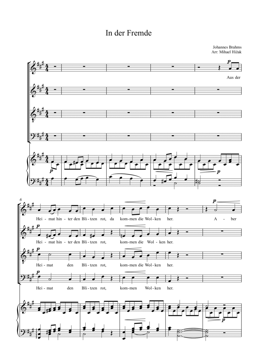 In der Fremde 4-Part scores gallery preview page 1