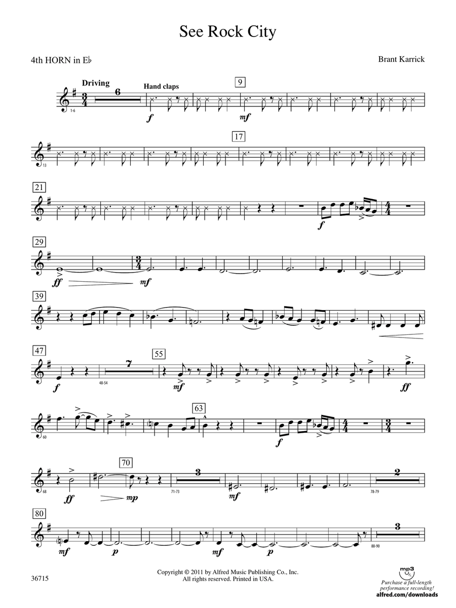 See Rock City: (World Part) 4th Horn in E-flat