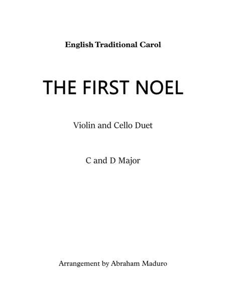 The First Noel Violin Cello Duet-Two Tonalities included image number null