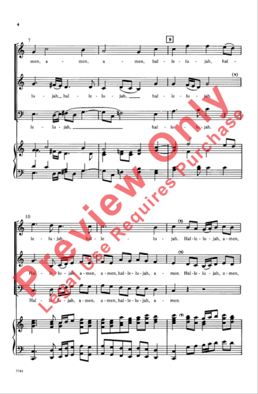 Hallelujah, Amen 3-Part scores gallery preview page 4
