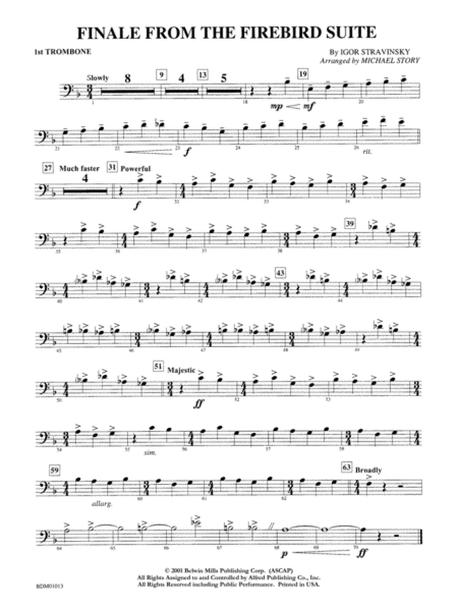 Finale from The Firebird Suite: 1st Trombone