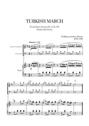 W. A. Mozart - Turkish March (Alla Turca) (with chords) for Soprano Saxophone, Cello and Piano