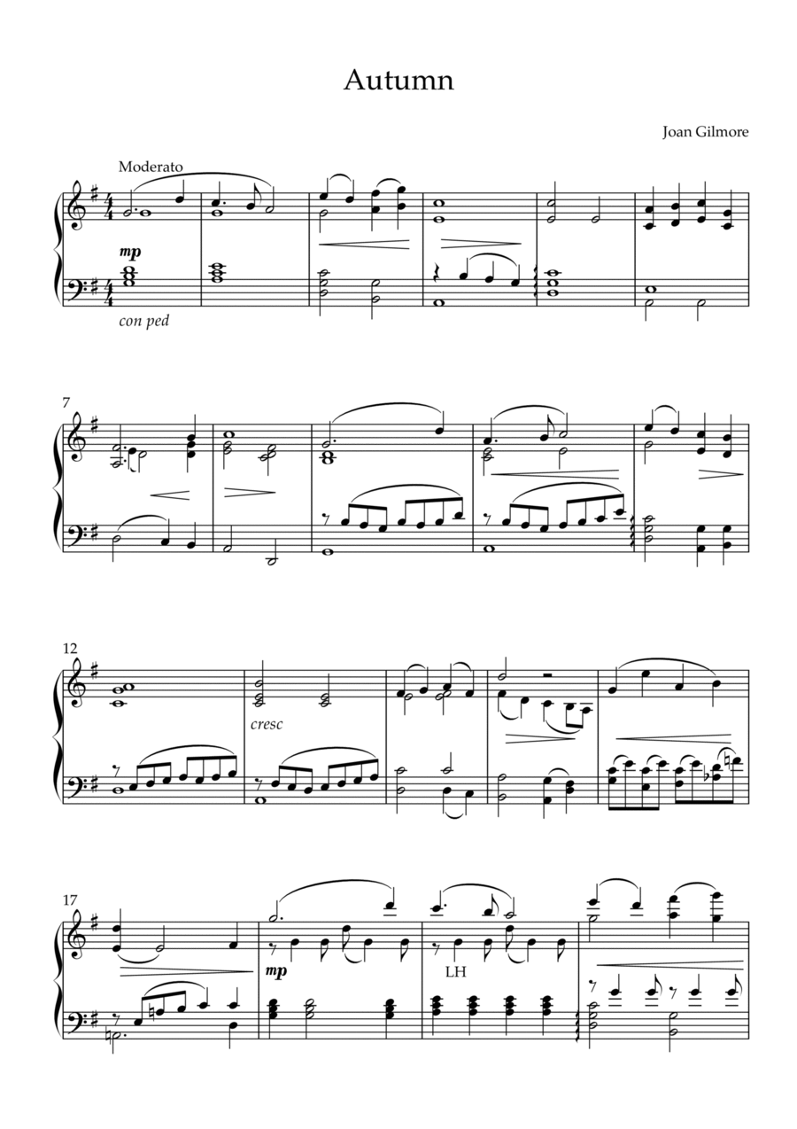 Autumn Piano Solo scores gallery preview page 1