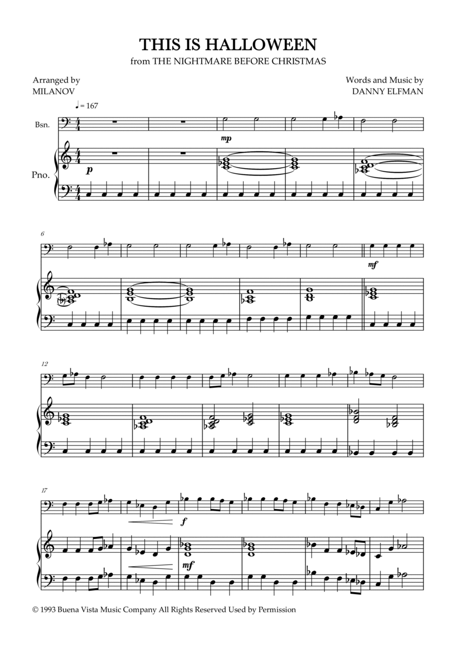 This Is Halloween Bassoon scores gallery preview page 1