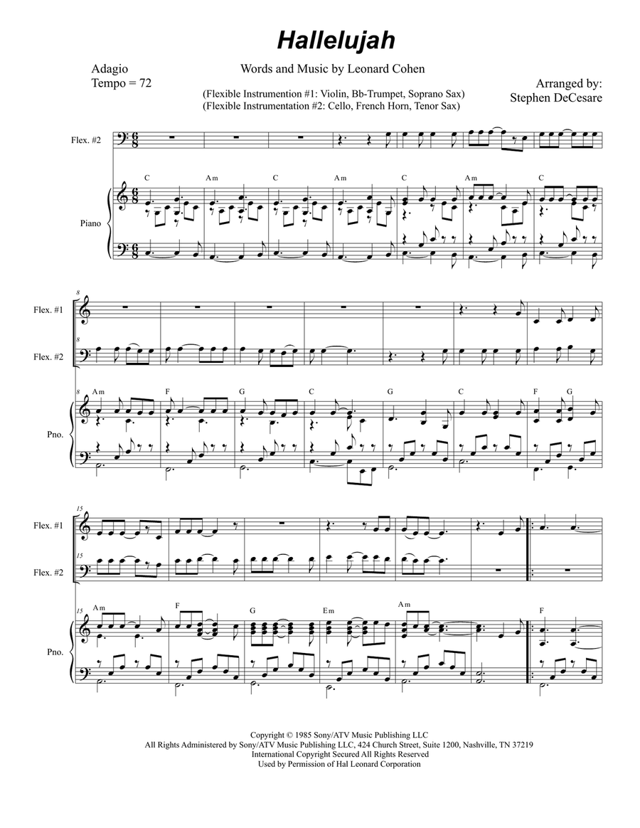 Hallelujah Hallelujah Small Ensemble scores gallery preview page 1