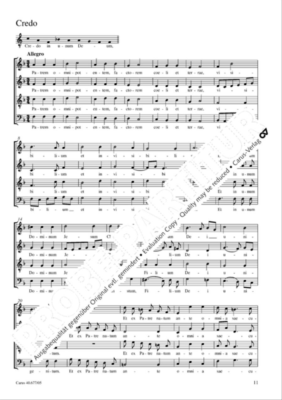 Mass in F major 4-Part scores gallery preview page 12