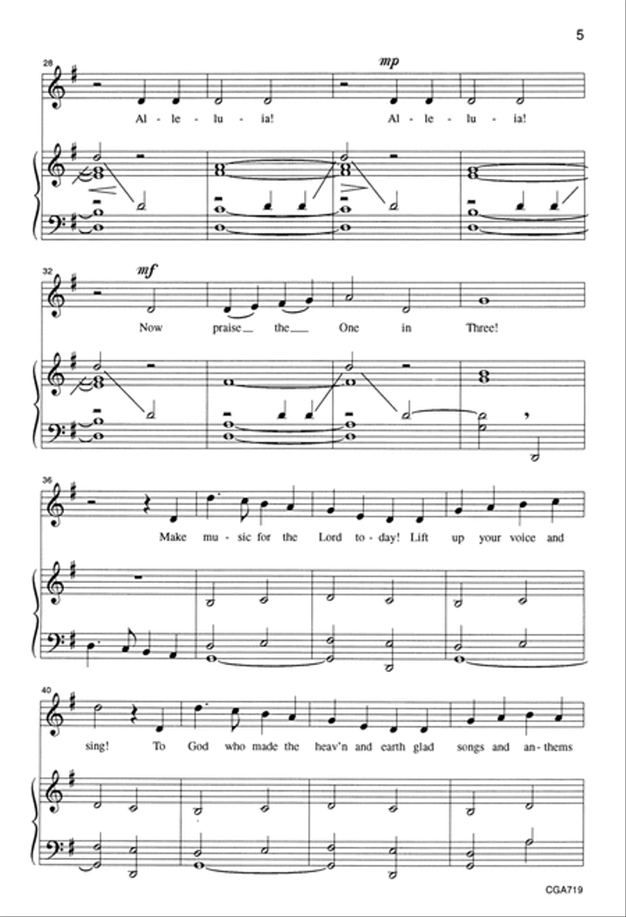 Glad Songs We Bring Unison Choir scores gallery preview page 5