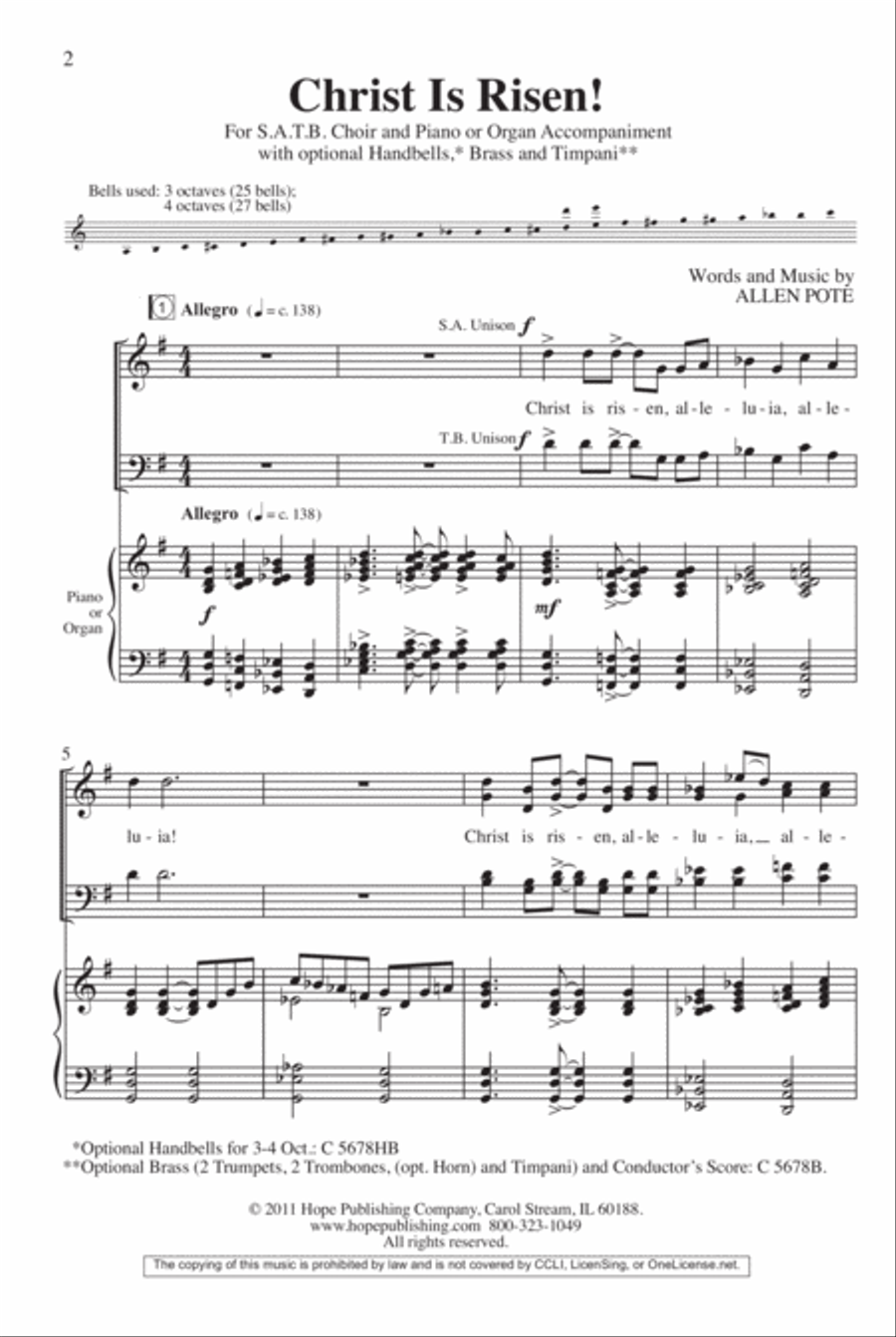 Christ Is Risen! 4-Part scores gallery preview page 3