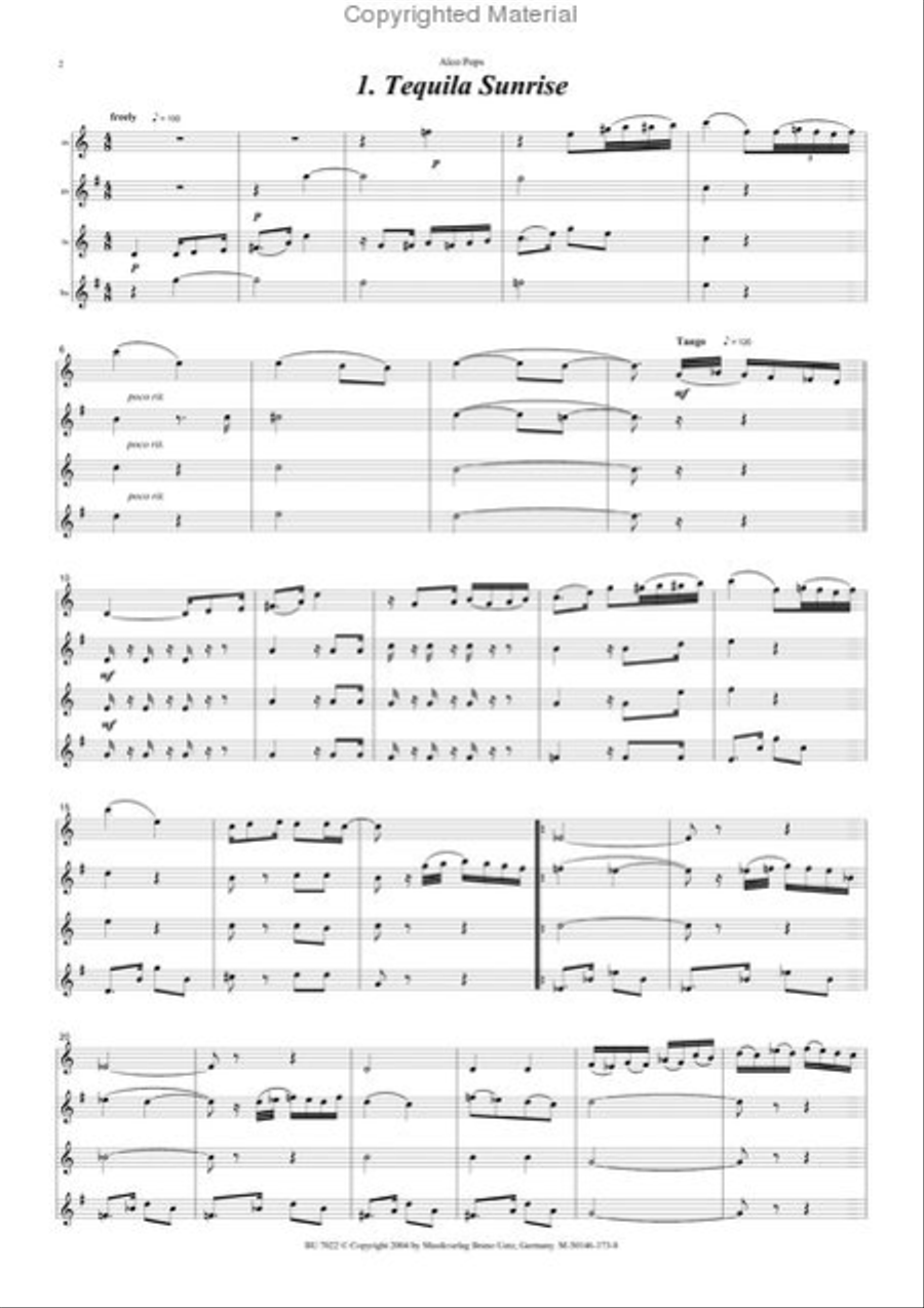 4 Alco Pops 4 Alco Pops Saxophone Quartet scores gallery preview page 2