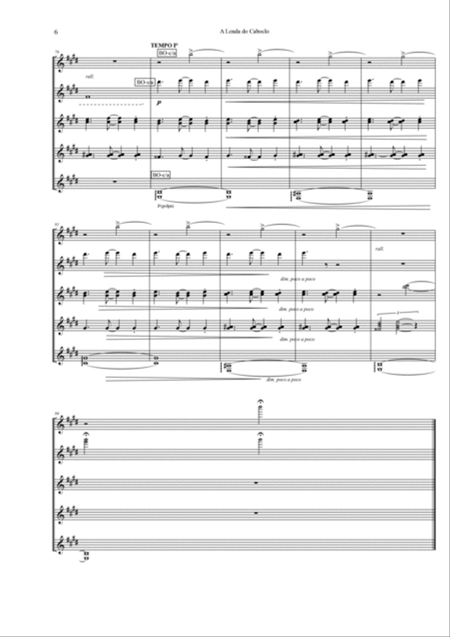 A lenda do Caboclo Guitar Ensemble scores gallery preview page 6