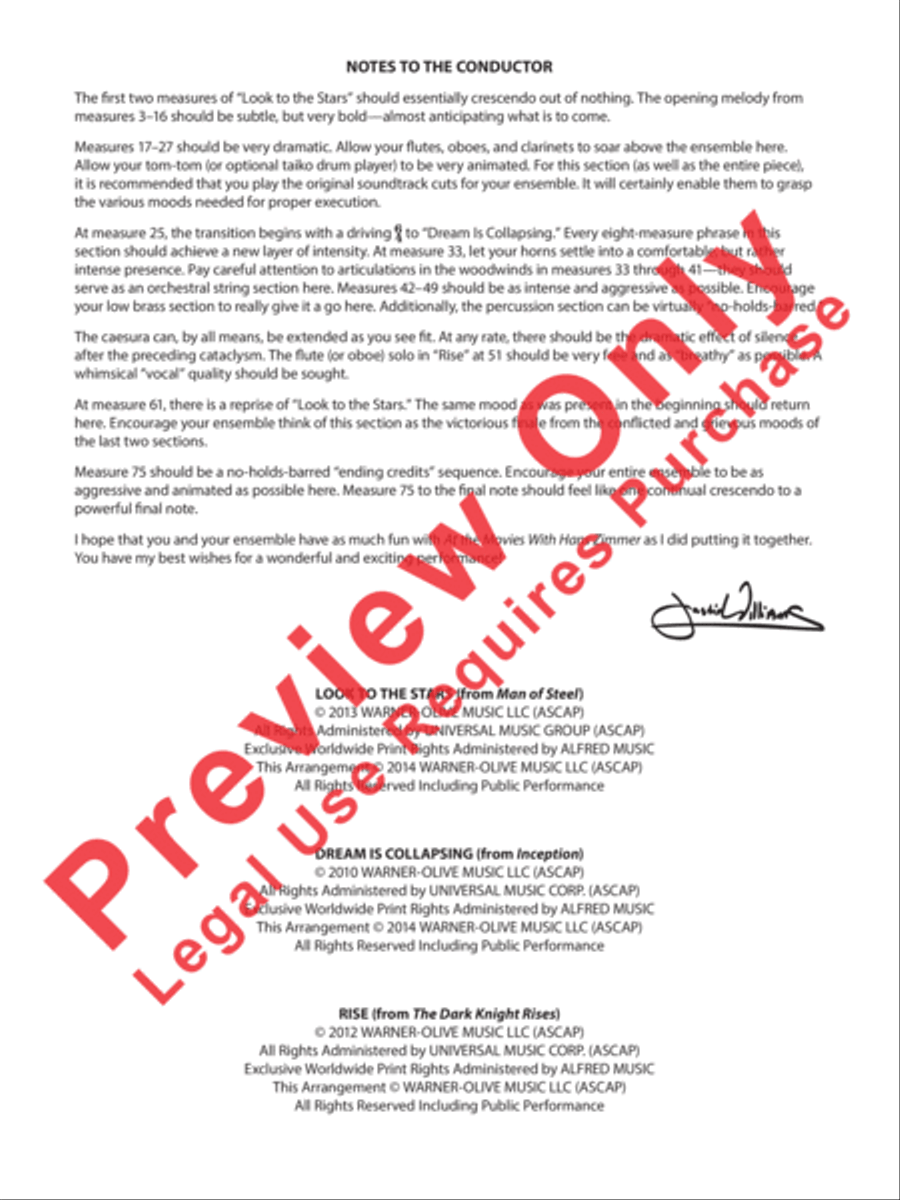 At the Movies with Hans Zimmer Concert Band scores gallery preview page 3