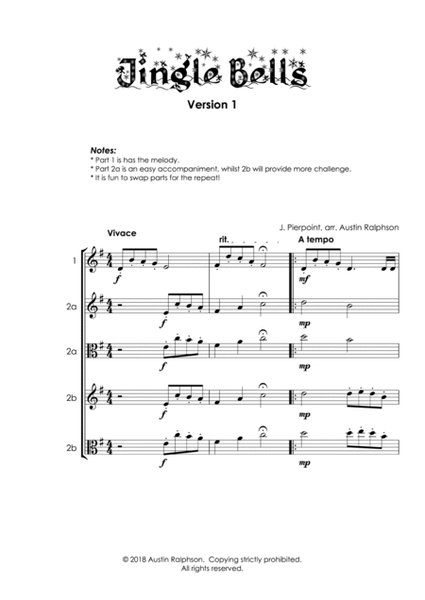 21 Christmas Violin and Viola Duets for Fun - various levels image number null