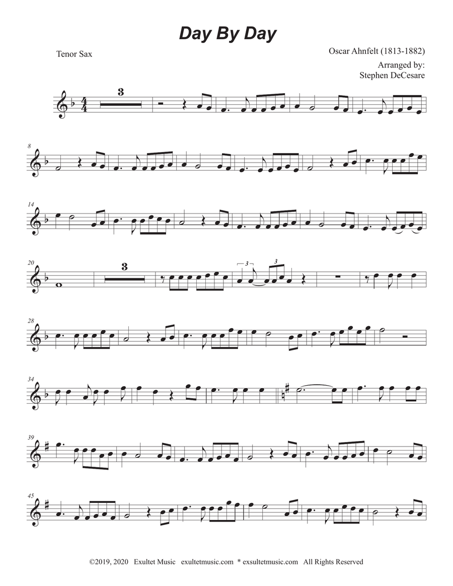 Day By Day (Tenor Saxophone and Piano) Day By Day (Tenor Saxophone and Piano) Tenor Saxophone scores gallery preview page 5