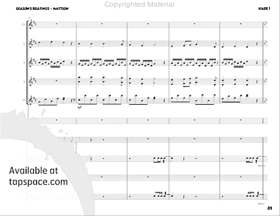Season's Beatings Percussion Ensemble scores gallery preview page 97
