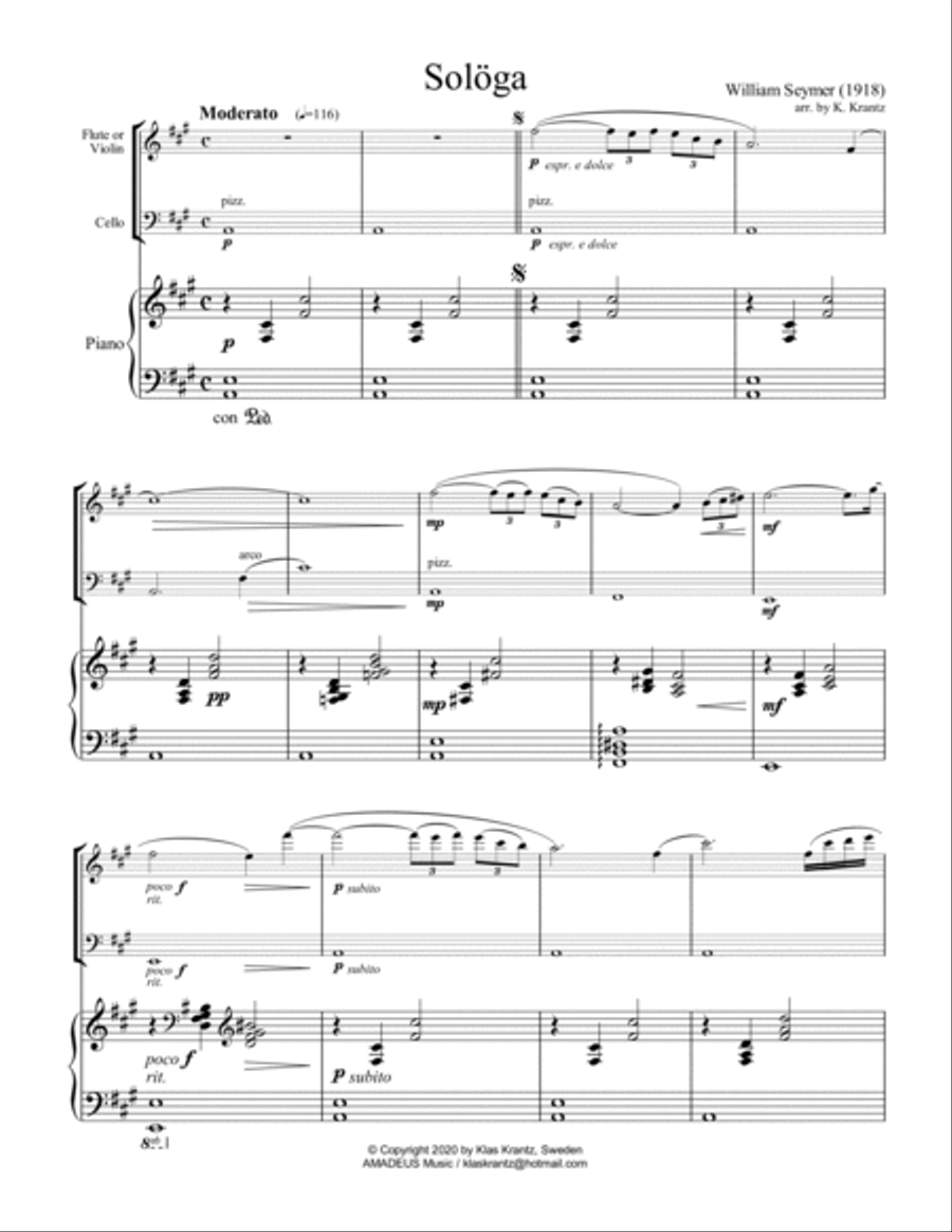 Solöga for piano trio Piano Trio scores gallery preview page 2