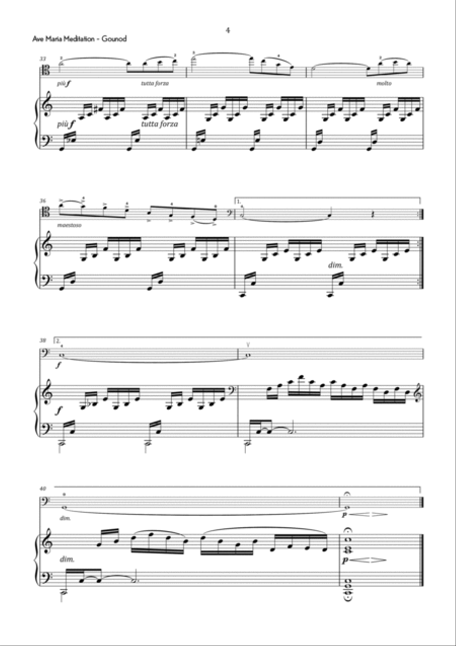 Gounod - Ave Maria Meditation in C Major - Intermediate Piano scores gallery preview page 5