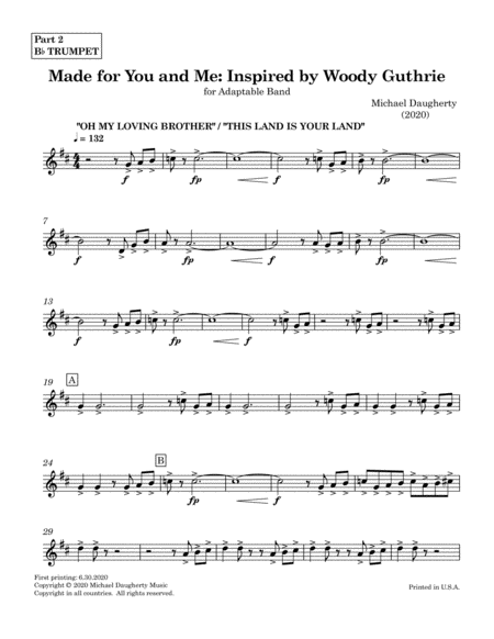 Made for You and Me: Inspired by Woody Guthrie - Part 2 - Bb Trumpet