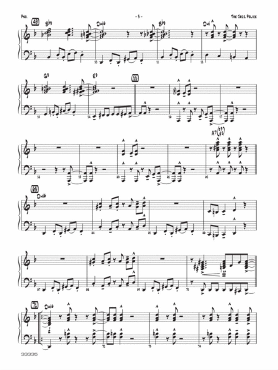 The Jazz Police: Piano Accompaniment Jazz Ensemble scores gallery preview page 3