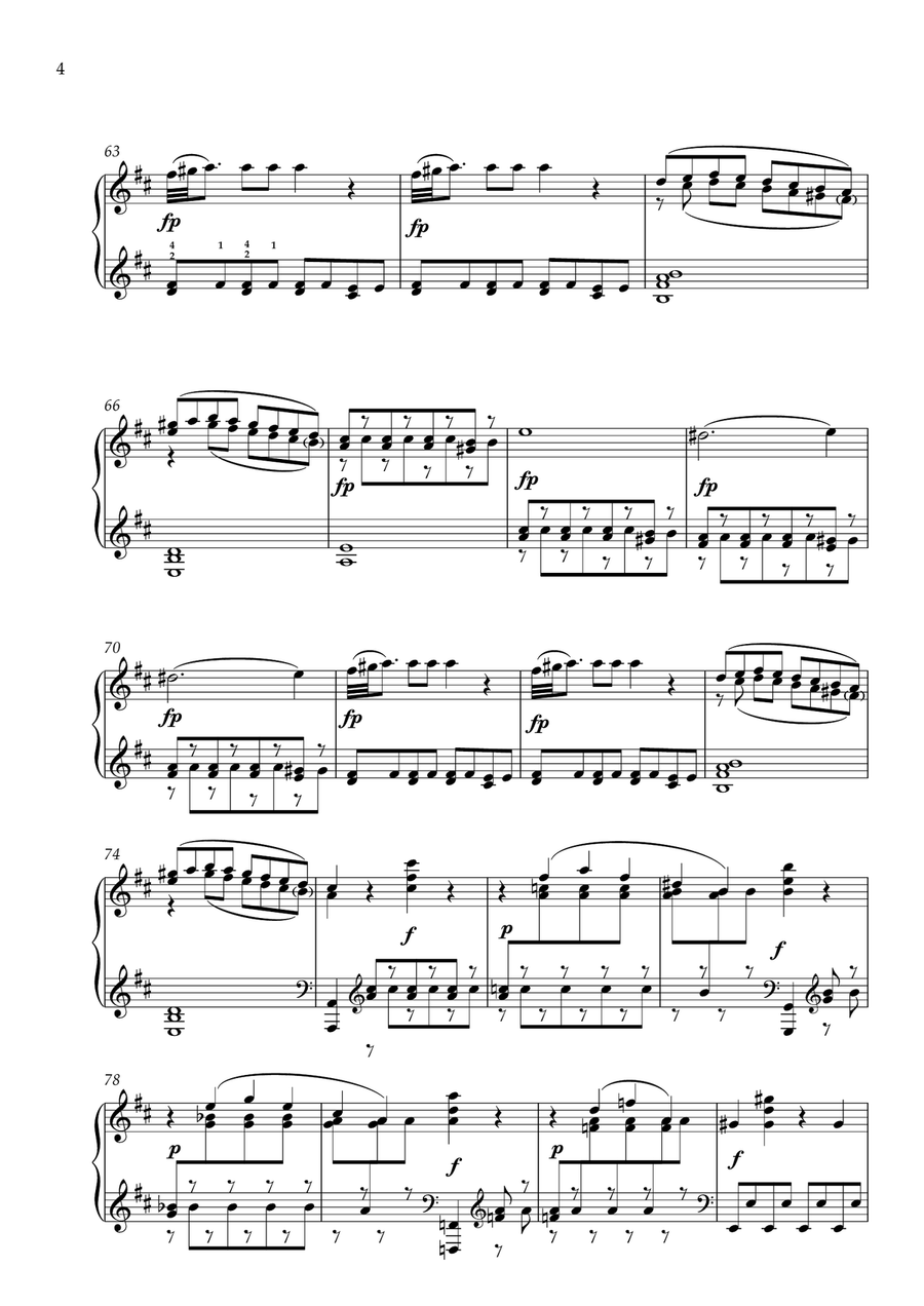 Overture to The Marriage of Figaro 'Le nozze di Figaro' for advanced solo piano Piano Solo scores gallery preview page 5