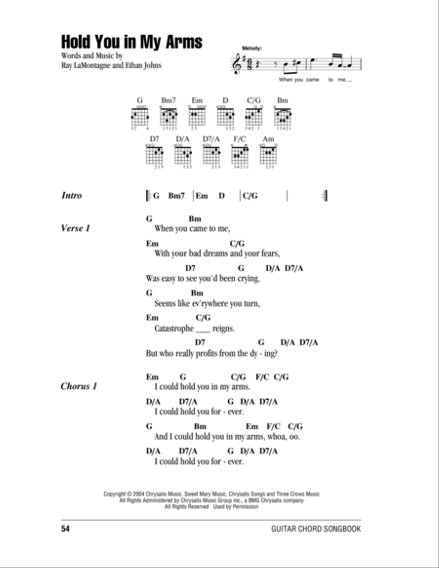 Hold You In My Arms Acoustic Guitar scores gallery preview page 1