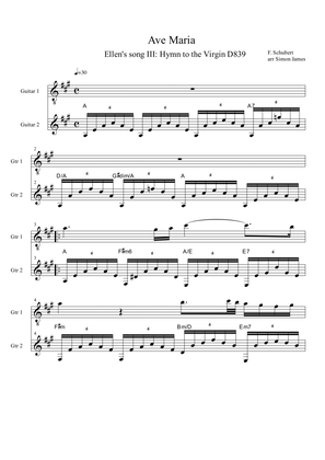 Schubert's Ave Maria - Guitar Duet