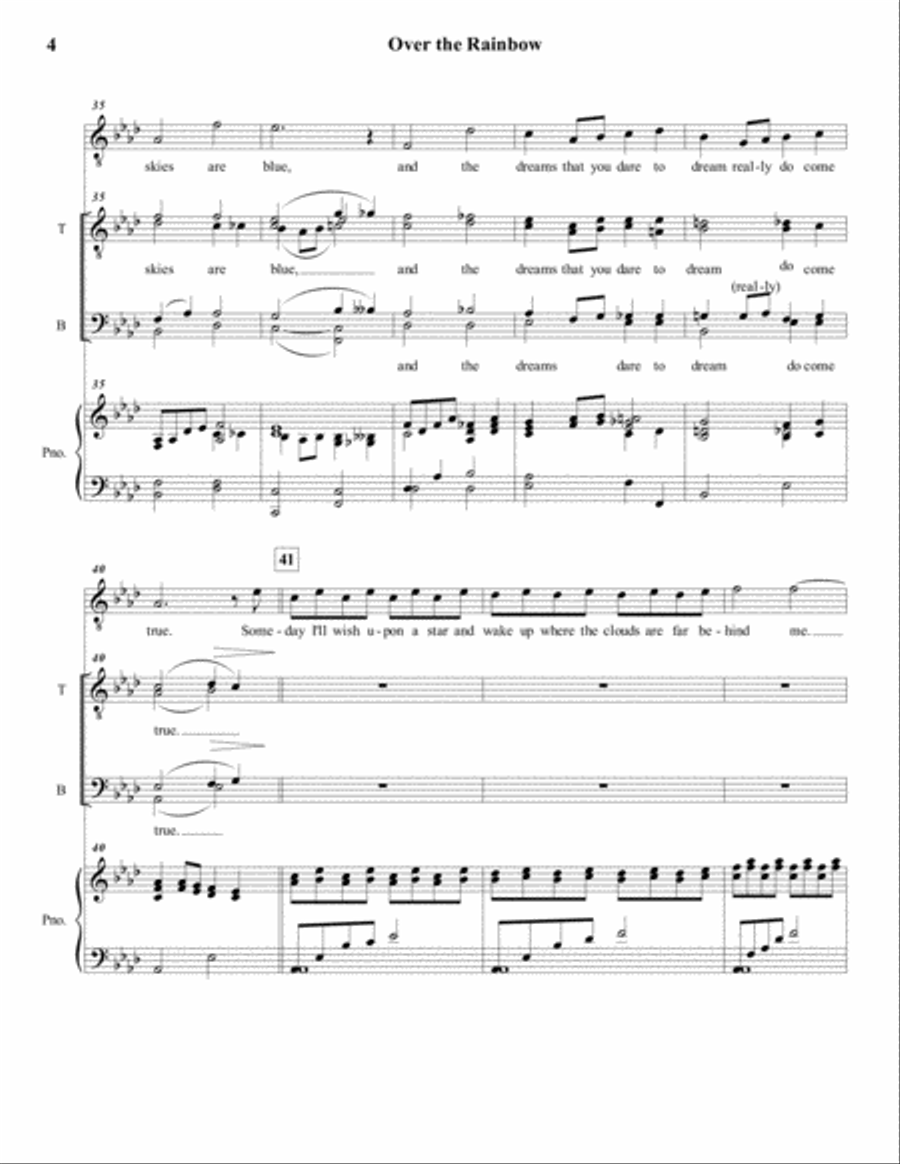 Over The Rainbow (from The Wizard Of Oz) TTBB scores gallery preview page 4