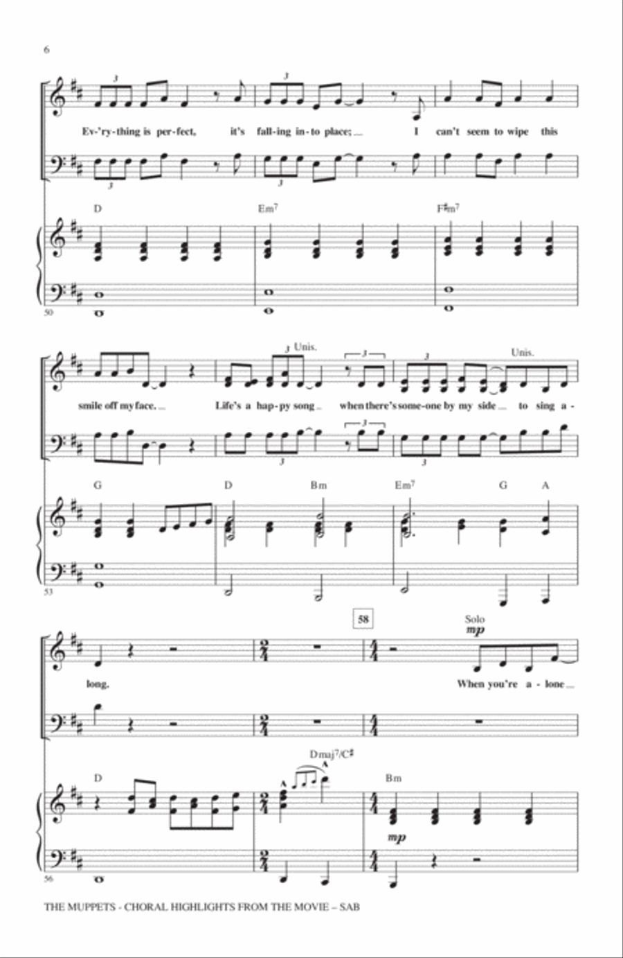 The Muppets (Choral Highlights) 3-Part scores gallery preview page 5
