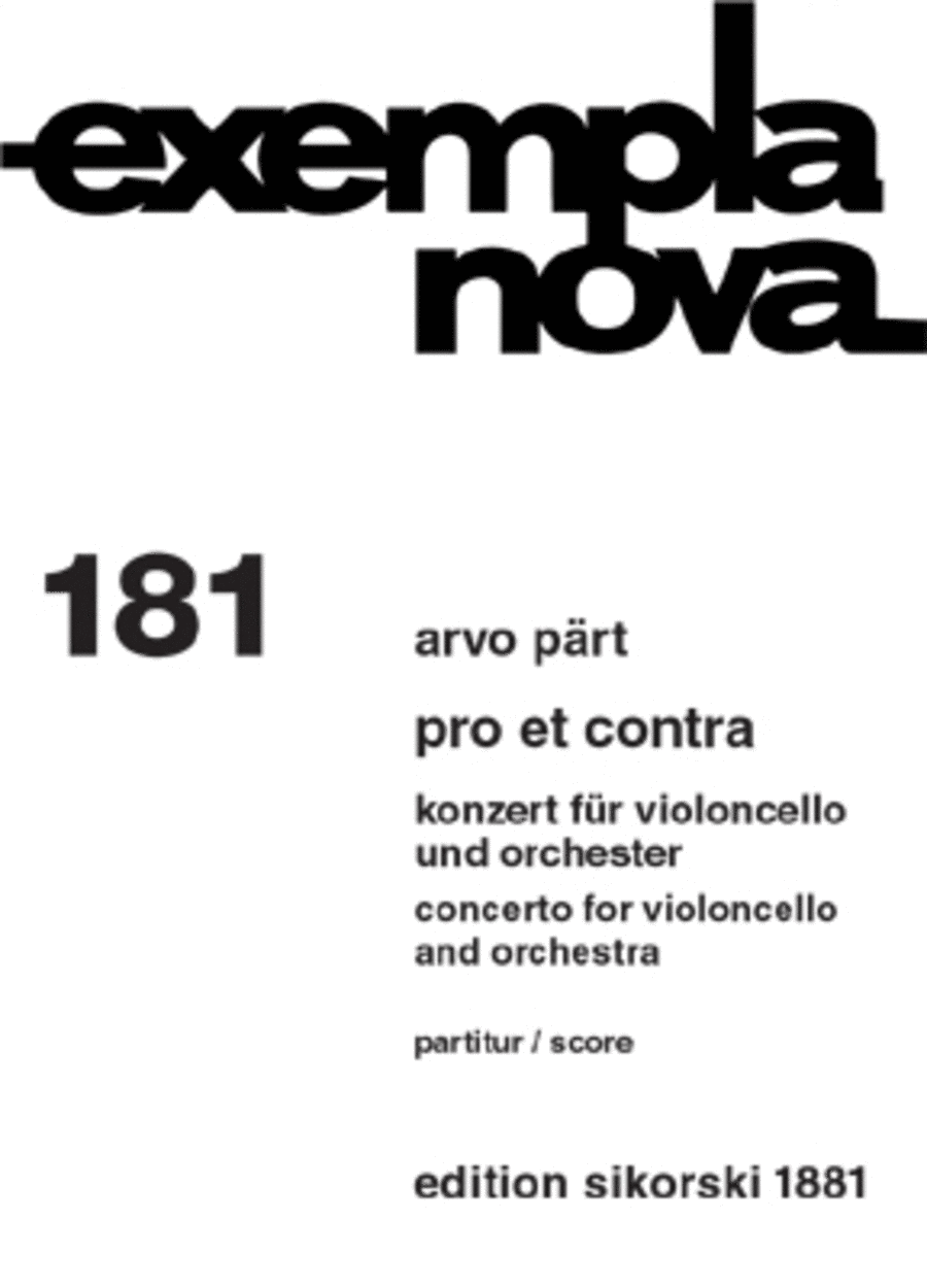 Pro et Contra: Concerto for Cello and Orchestra