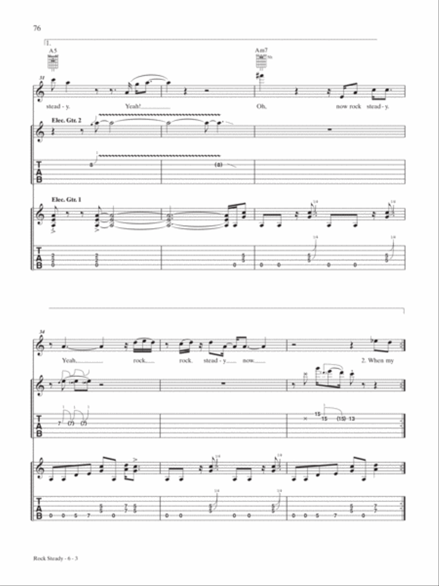 Rock Steady Rock Steady Guitar Tablature scores gallery preview page 3