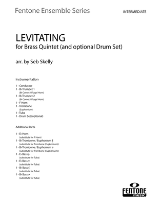 Book cover for Levitating (for Brass Quintet) (arr. Seb Skelly) - Full Score
