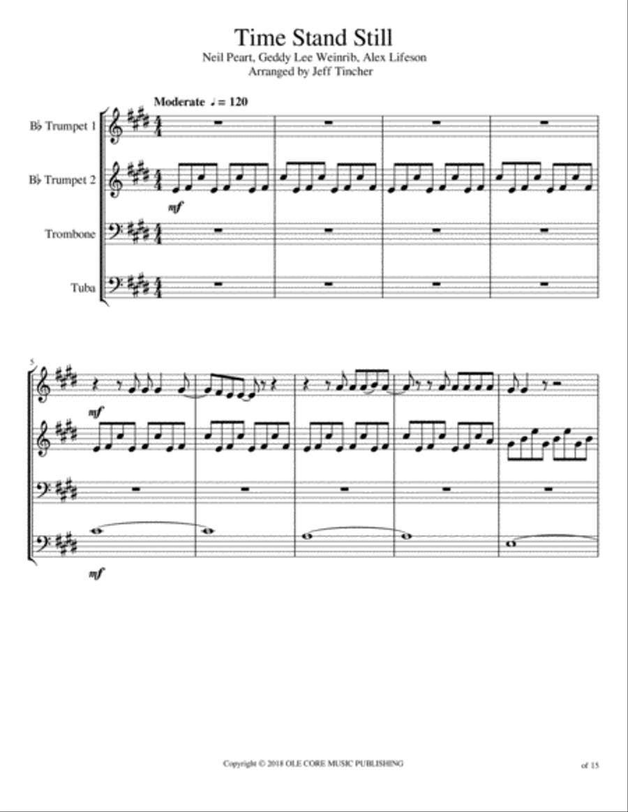 Time Stand Still Brass Ensemble scores gallery preview page 2