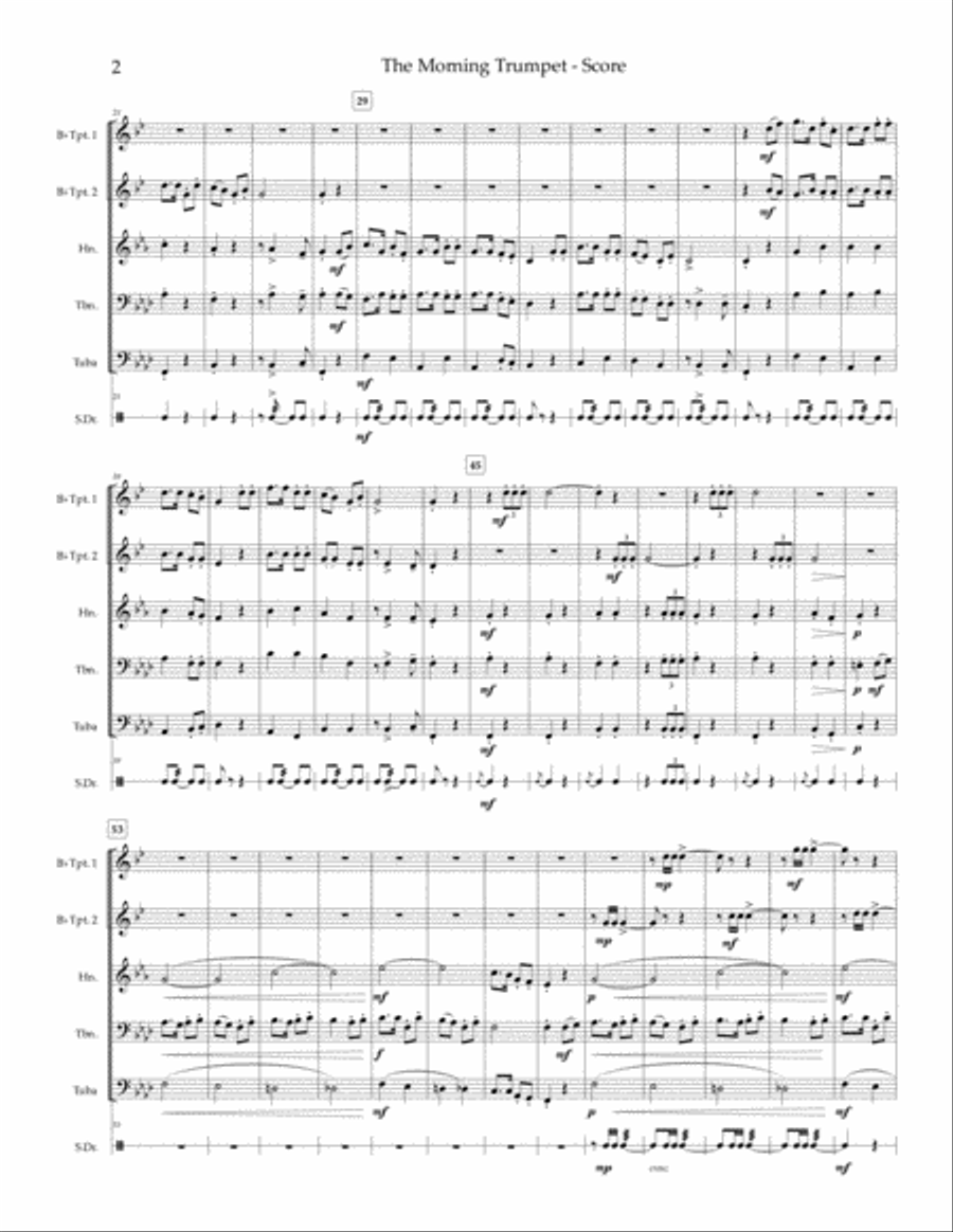 The Morning Trumpet - brass quintet Brass Quintet scores gallery preview page 3
